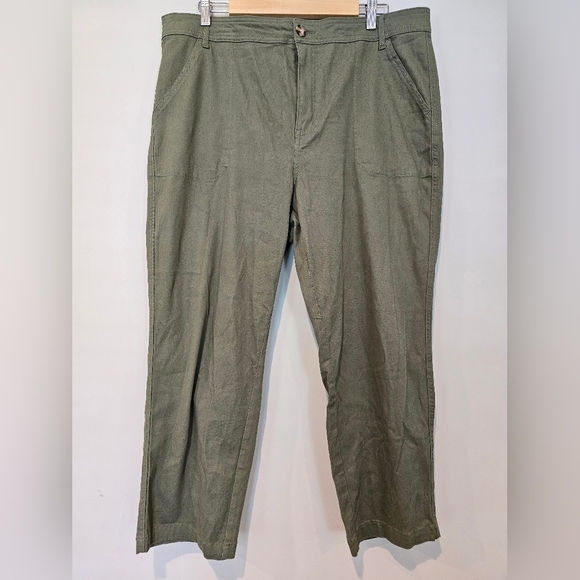 Elizabeth and James Pants - Elizabeth and James Women's Size 16 Green Casual Pant Cotton Career Pockets